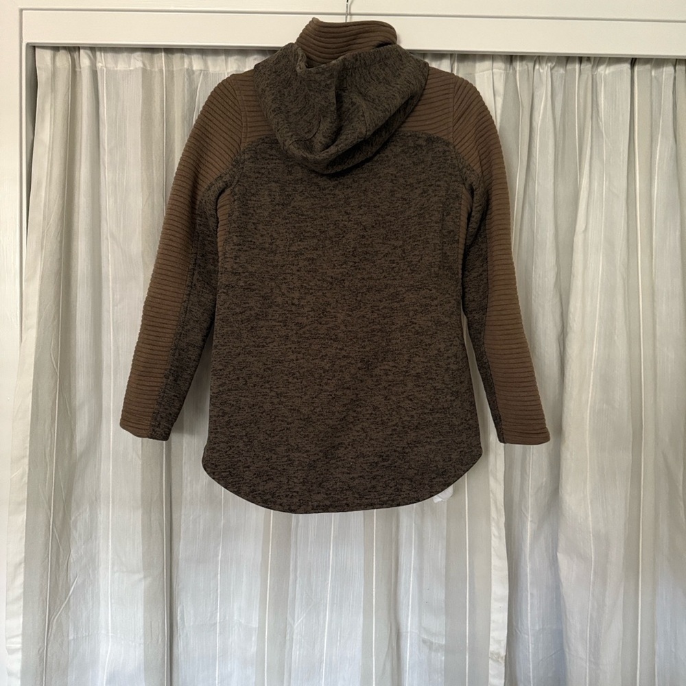 The North Face Brown Fleece Hooded Full Zip Jacket Women’s Small - Picture 7 of 15